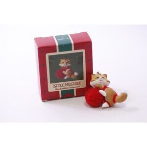 1985, Hallmark, Kitty Mischief, Ornament, Christmas, Vintage, ~ 260107-WH 883
